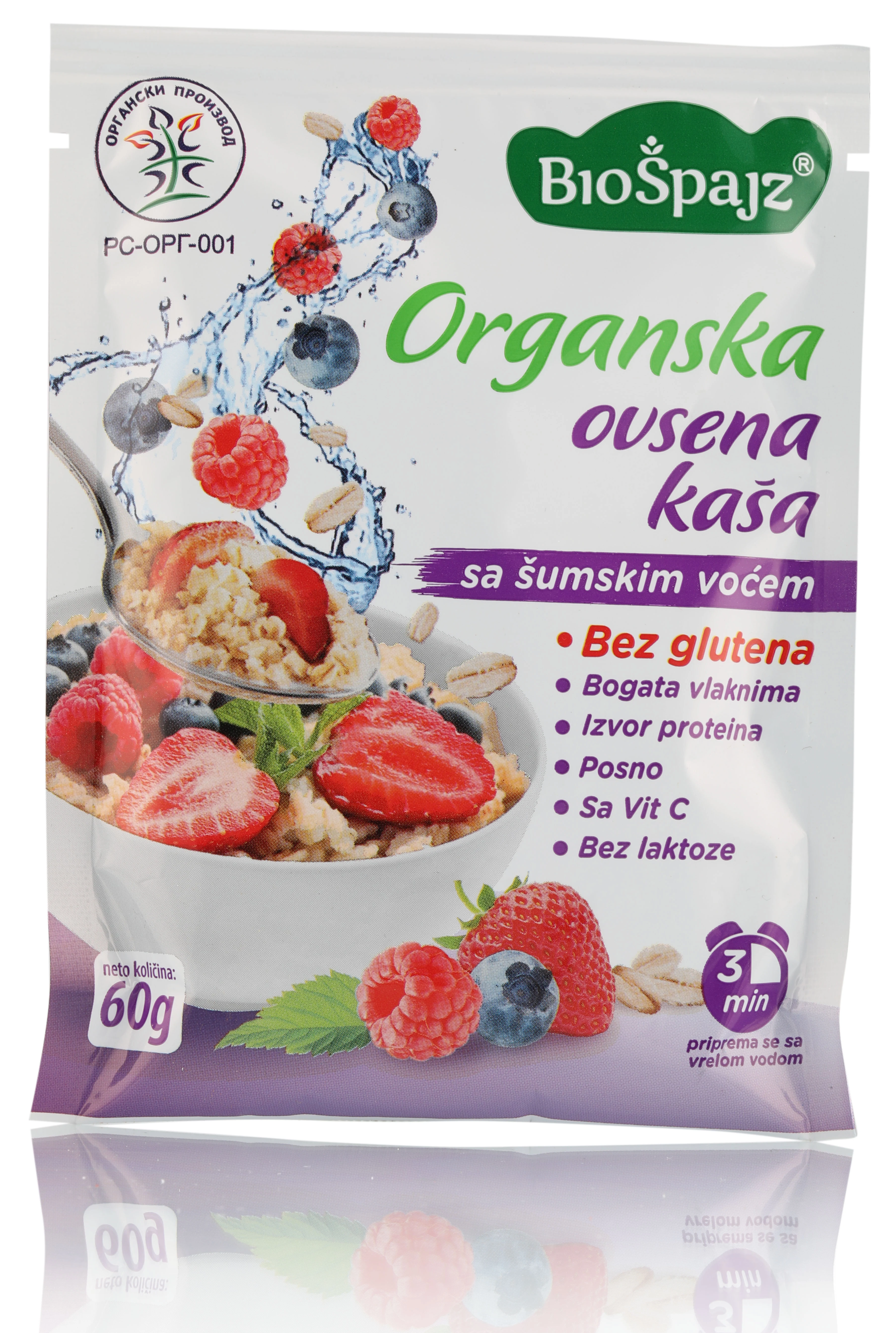 Ovsena kasa šumsko voće (organski proizvod) 60 g Bio Špajz